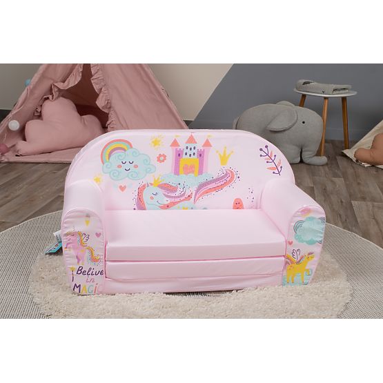 Kindersofa Magisches Einhorn - rosa