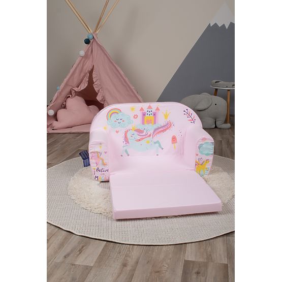 Kindersofa Magisches Einhorn - rosa