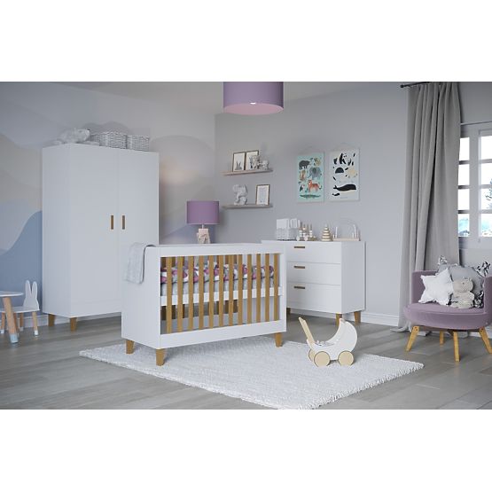 Babybett Gitterbett KUBI 120 x 60 cm - weiß