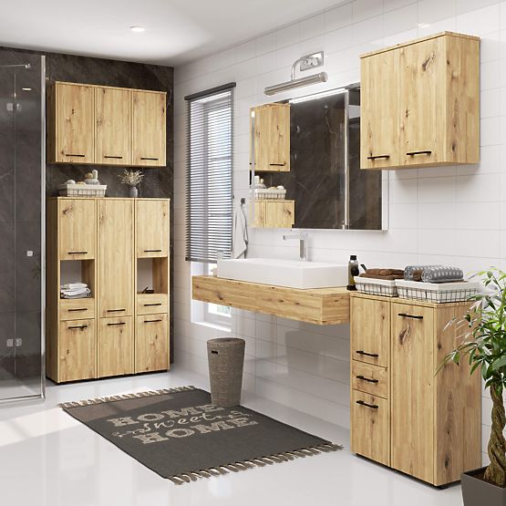 BADEZIMMERSCHRANK FIN 2 TÜREN EICHE ARTISAN