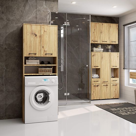 BADEZIMMERSCHRANK FIN 2 TÜREN EICHE ARTISAN