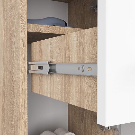 BADEZIMMERSCHRANK FIN SÄULE 30 2D 1SZ 85cm PK EICHE SONOMA / WEISS