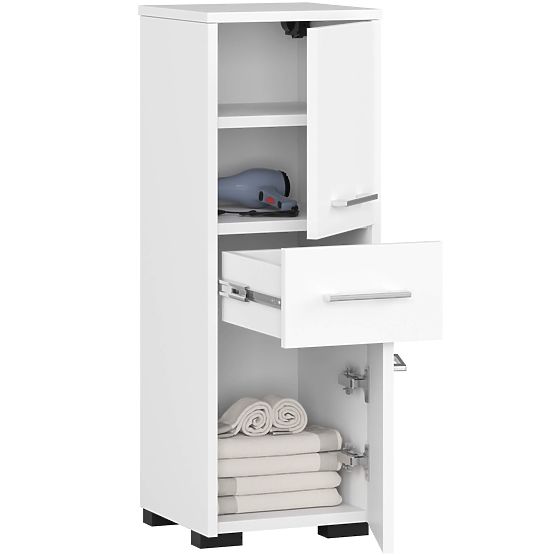 BADEZIMMERSCHRANK FIN SÄULE 30 2D 1SZ 85cm PK WEISS