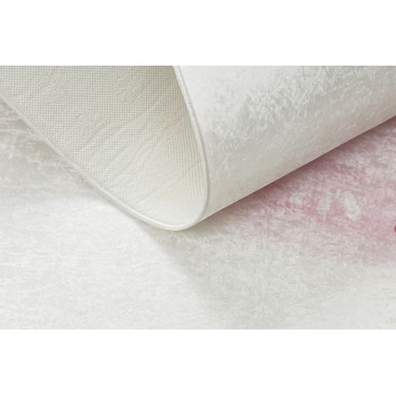 BAMBINO 1128 Waschbarer Kinderteppich Einhorn rutschfest - Creme