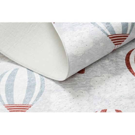 BAMBINO 1349 Waschmatte Luftballons, Wolken für Kinder rutschfest - grau