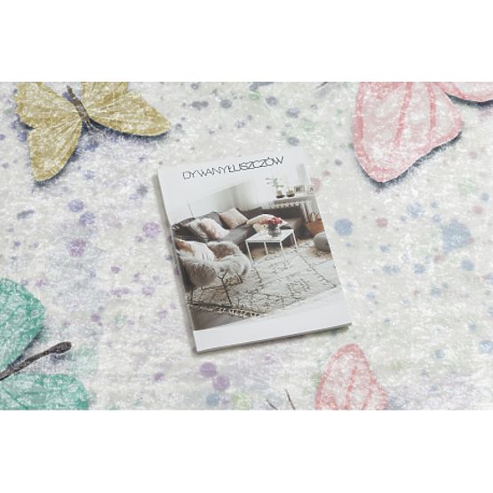 BAMBINO 1610 Waschmatte Schmetterlinge für Kinder rutschfest - Creme