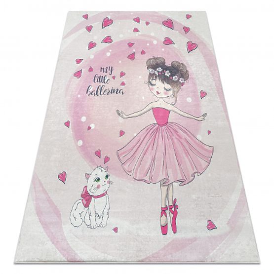 BAMBINO 2161 Waschmatte Ballerina, Kätzchen für Kinder rutschfest - rosa