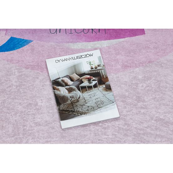 BAMBINO 2533 Waschmatte Einhorn, Regenbogen für Kinder rutschfest - rosa