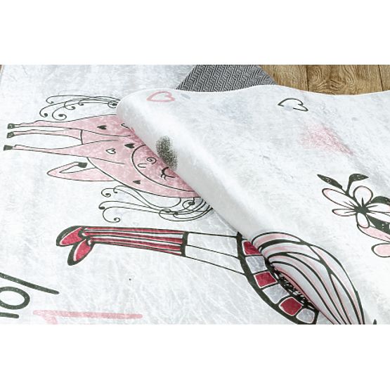 BAMBINO 2644 Waschmatte Mädchen, Einhorn für Kinder rutschfest - weiß / rosa