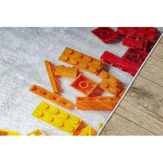 BAMBINO 38480 Waschmatte Baukasten für Kinder rutschfest - grau / gelb