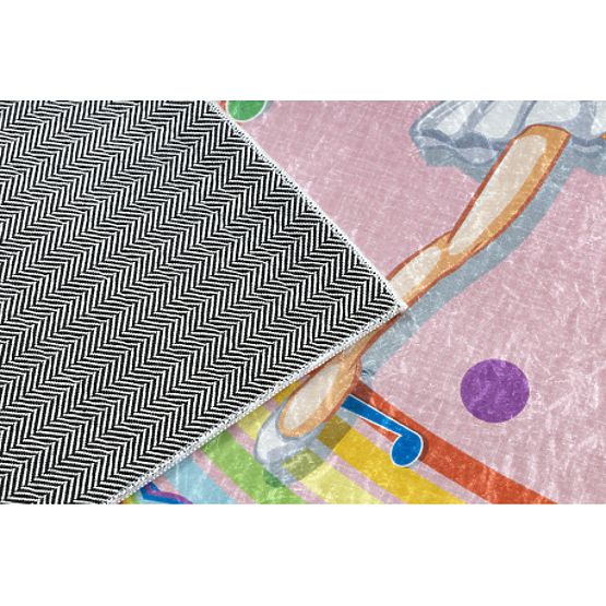 BAMBINO 41870 Waschmatte Ballerina, Regenbogen für Kinder rutschfest - rosa