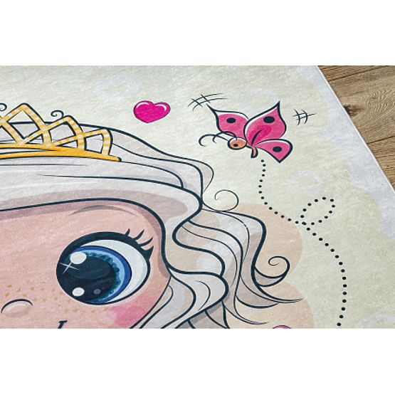 BAMBINO 43020 Waschmatte Prinzessin, Sterne für Kinder rutschfest - creme/rosa