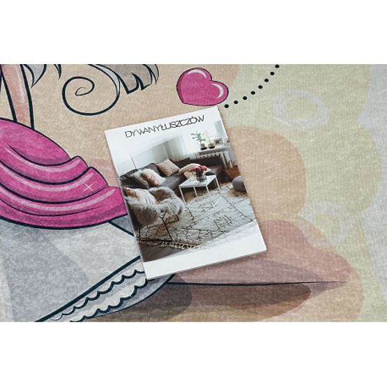 BAMBINO 43020 Waschmatte Prinzessin, Sterne für Kinder rutschfest - creme/rosa