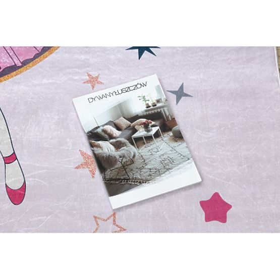 BAMBINO 48060 Waschmatte Prinzessin, Sterne für Kinder rutschfest - rosa