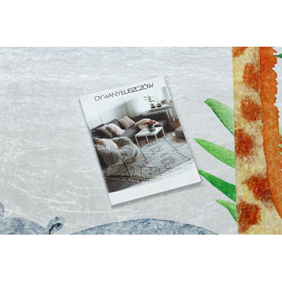 BAMBINO 54090 Waschmatte Tiere, Afrika für Kinder rutschfest - weiß / grün