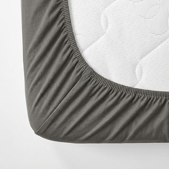 Baumwoll-Spannbettlaken 180x80 cm - dunkelgrau