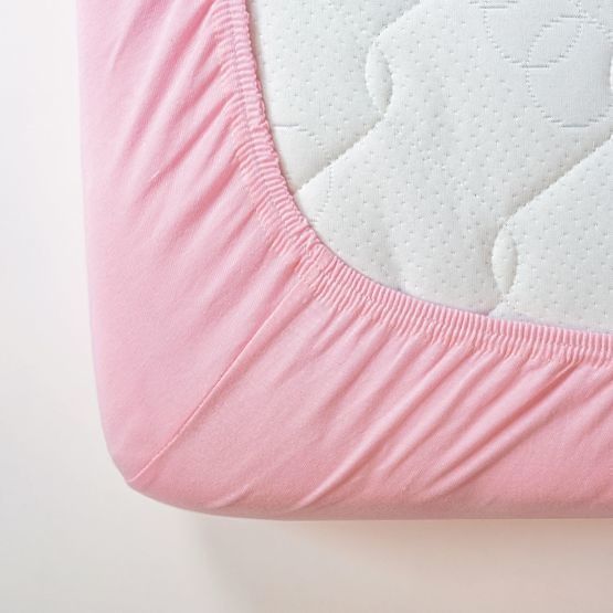 Baumwoll-Spannbettlaken 190x90 cm - rosa
