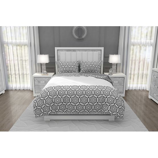 Baumwollbettwäsche Glamour Blumen 140x200cm + 70x90cm