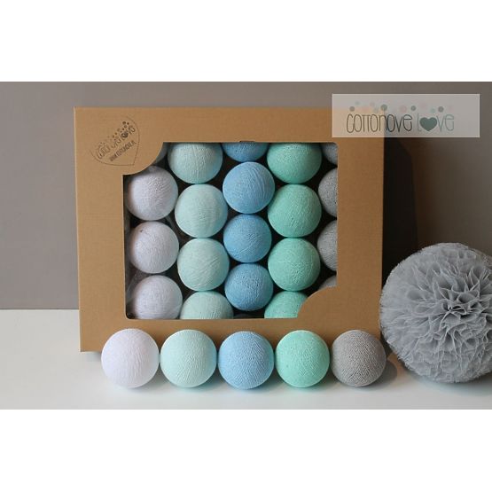 Baumwolle beleuchten LED bälle Baumwolle Bälle - minze pastell