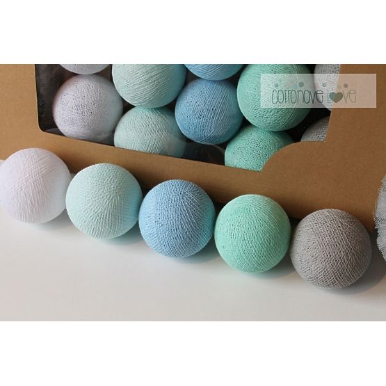 Baumwolle beleuchten LED bälle Baumwolle Bälle - minze pastell