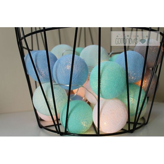 Baumwolle beleuchten LED bälle Baumwolle Bälle - minze pastell