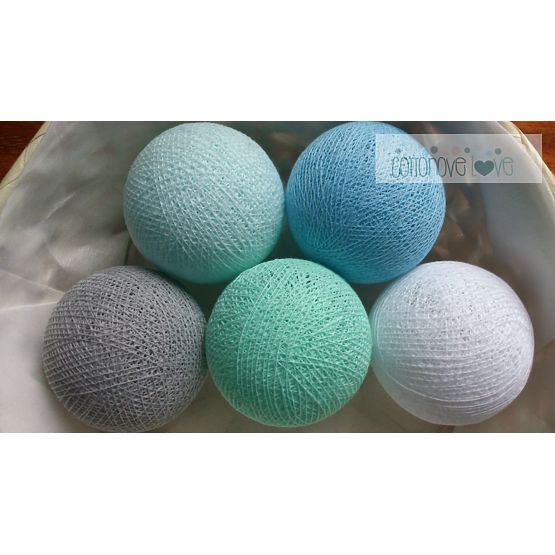 Baumwolle beleuchten LED bälle Baumwolle Bälle - minze pastell