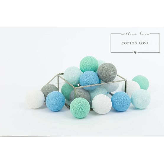 Baumwolle beleuchten LED bälle Baumwolle Bälle - minze pastell