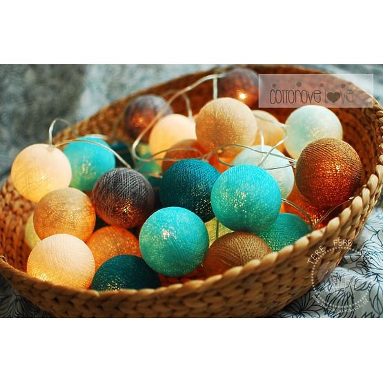 Baumwolle beleuchten LED bälle Baumwolle Bälle - türkis