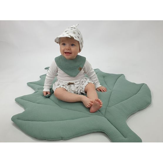 Baumwollspielmatte Leaf - hellgrau