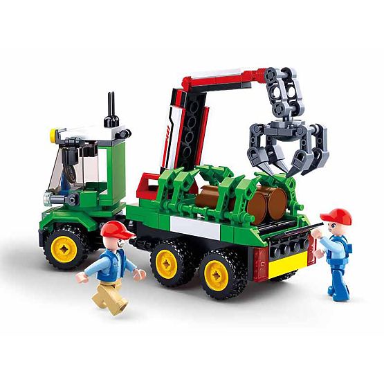 Bausatz Sluban Town Farm M38-B0778 - Traktor mit Holzanhänger