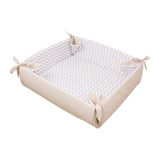 BAZAR Laufstall / Spiel Decke Zick-Zack creme