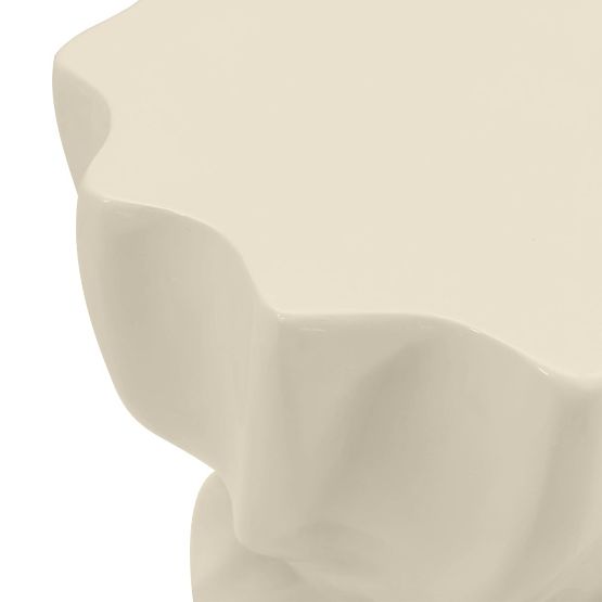 Beistelltisch Bloom 35 cm, beige, glänzend