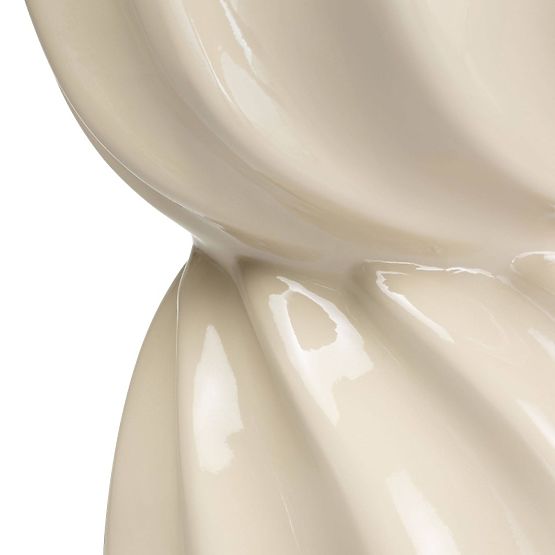 Beistelltisch Bloom 35 cm, beige, glänzend