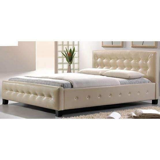 Bett BARCELONA 160x200cm creme / wenge