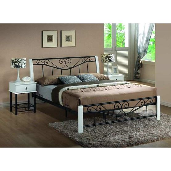 Bett PARMA 160x200cm schwarz/weiß