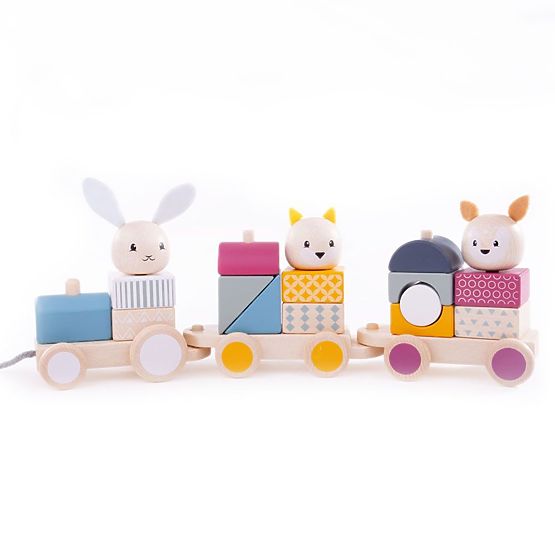 Bigjigs Baby Holzspielzeugzug mit Tieren