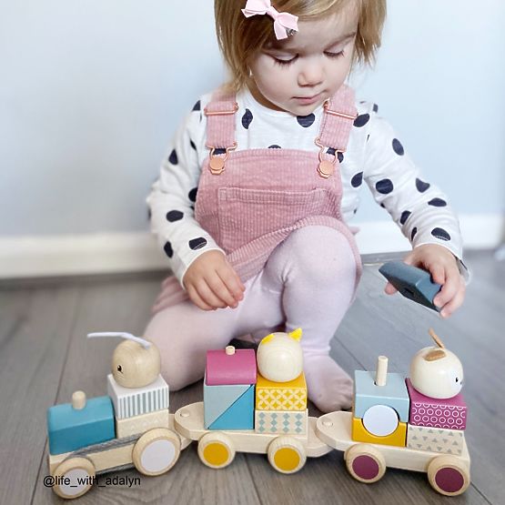 Bigjigs Baby Holzspielzeugzug mit Tieren