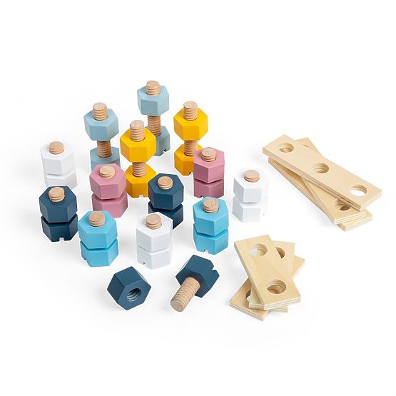 Bigjigs Kiste mit Muttern und Schrauben