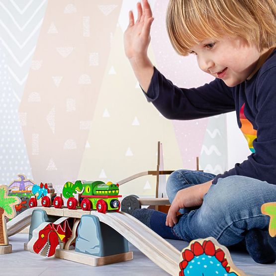 Bigjigs Rail Bridge mit T-Rex