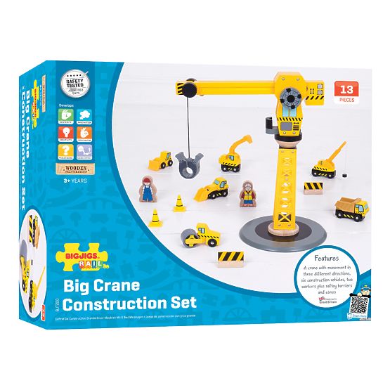 Bigjigs Rail Crane und Baumaschinen