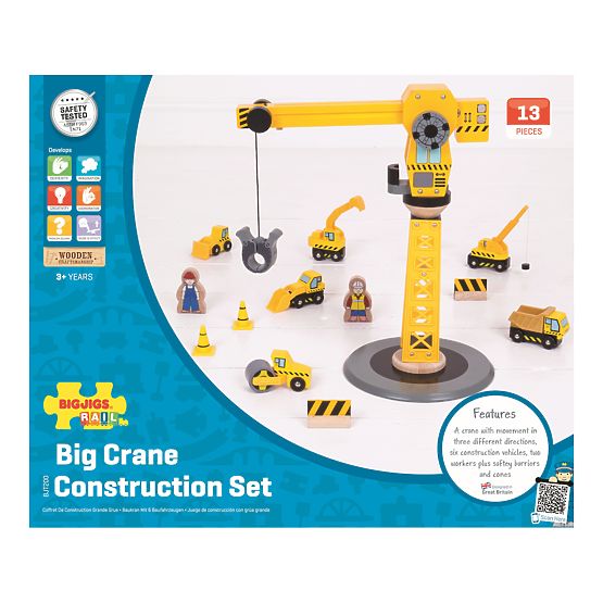 Bigjigs Rail Crane und Baumaschinen