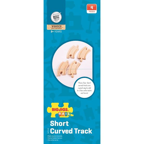 Bigjigs Rail Kurze Rundschiene 10 cm 4 Stk