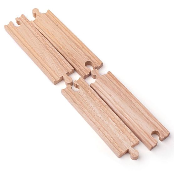 Bigjigs Rail Lange gerade Schienen 21 cm 4 Stk