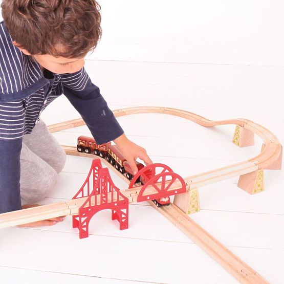 Bigjigs Rail Nachbildung der Lokomotive Duchess of Hamilton + 3 Gleise