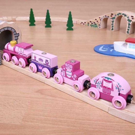 Bigjigs Rail Train für Prinzessinnen + 3 Schienen