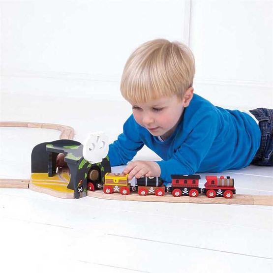 Bigjigs Eisenbahntunnel mit Totenkopfhöhlenschalter