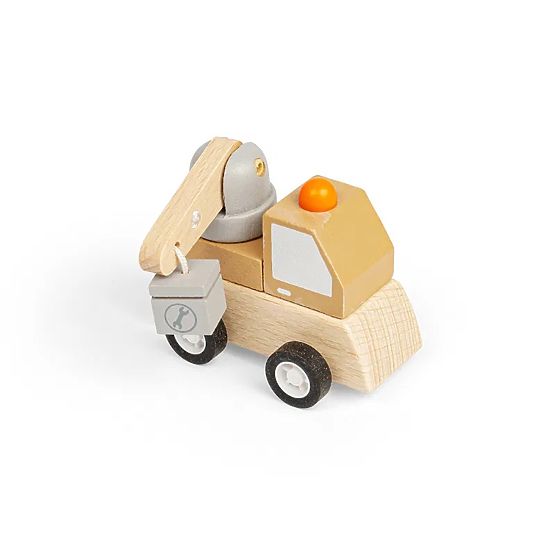 Bigjigs Toys Aufziehbares Baustellenfahrzeug Kran