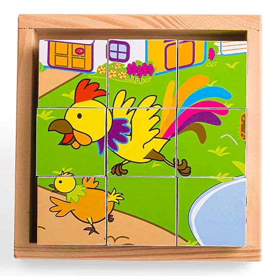 Bigjigs Toys Bildwürfel Kubus Tiere 9 Würfel