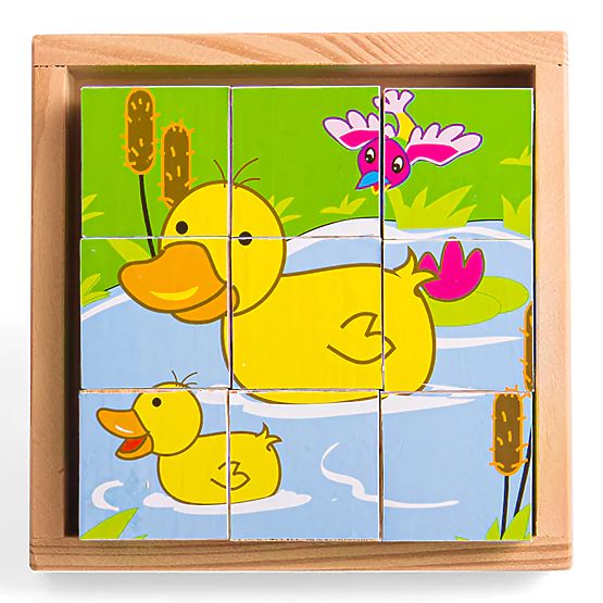 Bigjigs Toys Bildwürfel Kubus Tiere 9 Würfel