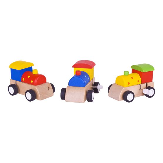 Bigjigs Toys Bunte Holz-Aufzieh-Lokomotive 1 Stk.